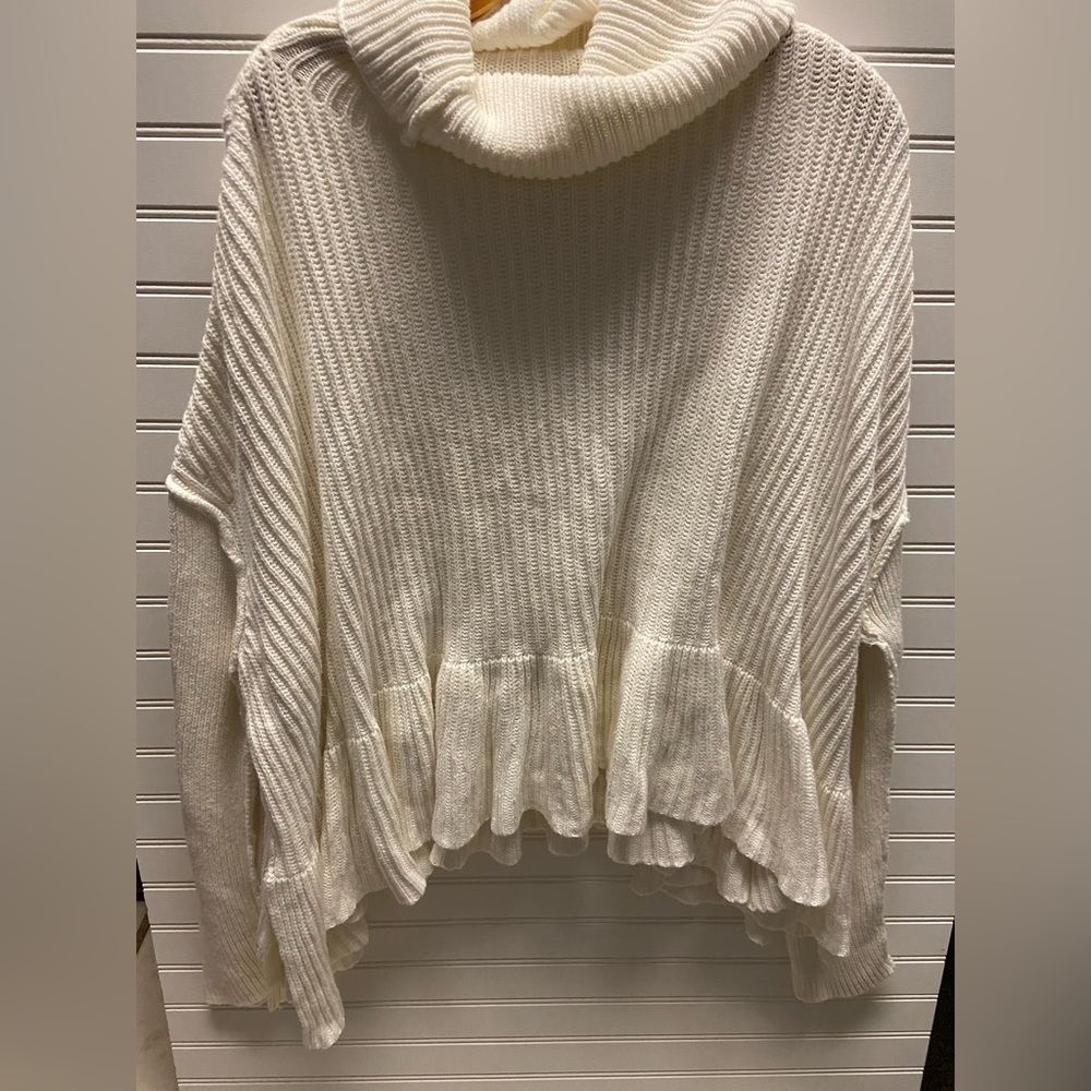 Free People Oversized knit Turtleneck Poncho Sweater